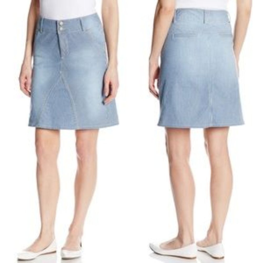 NYDJ Railroad Striped Denim A Line Skirt